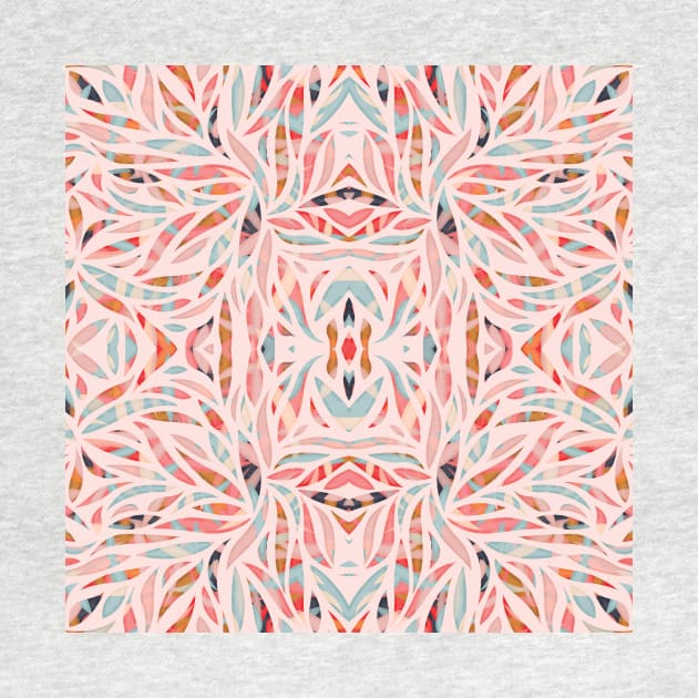 Boho Tile Abstraction / Coral and Blue by matise